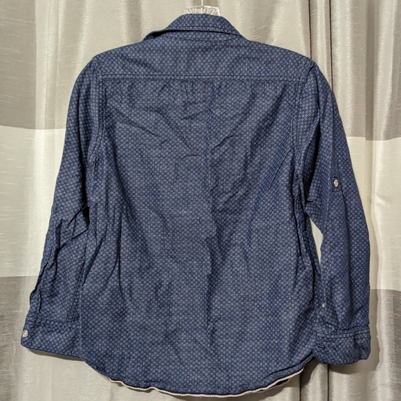 First Wave Boys Blue & White Patterned Long-sleeve Button-up Shirt - Picture 4 of 7